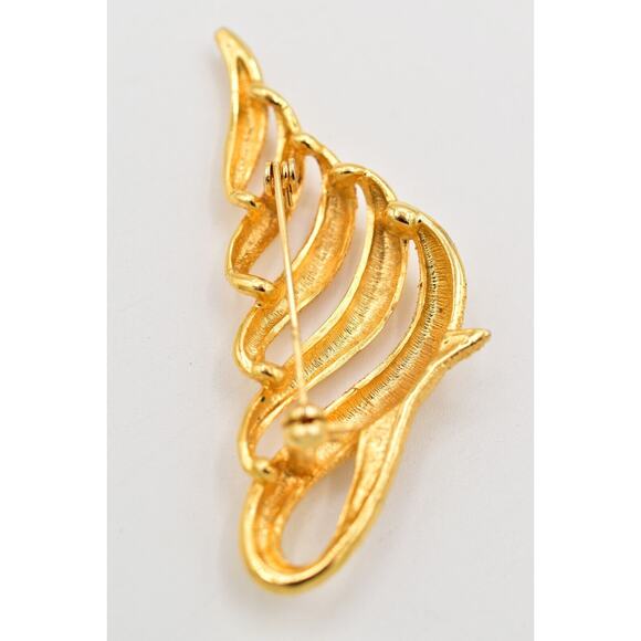 Vintage Christmas Tree Pin Brooch Metallic Gold Tone Textured Chunky 1980s BinBG - Picture 11 of 12